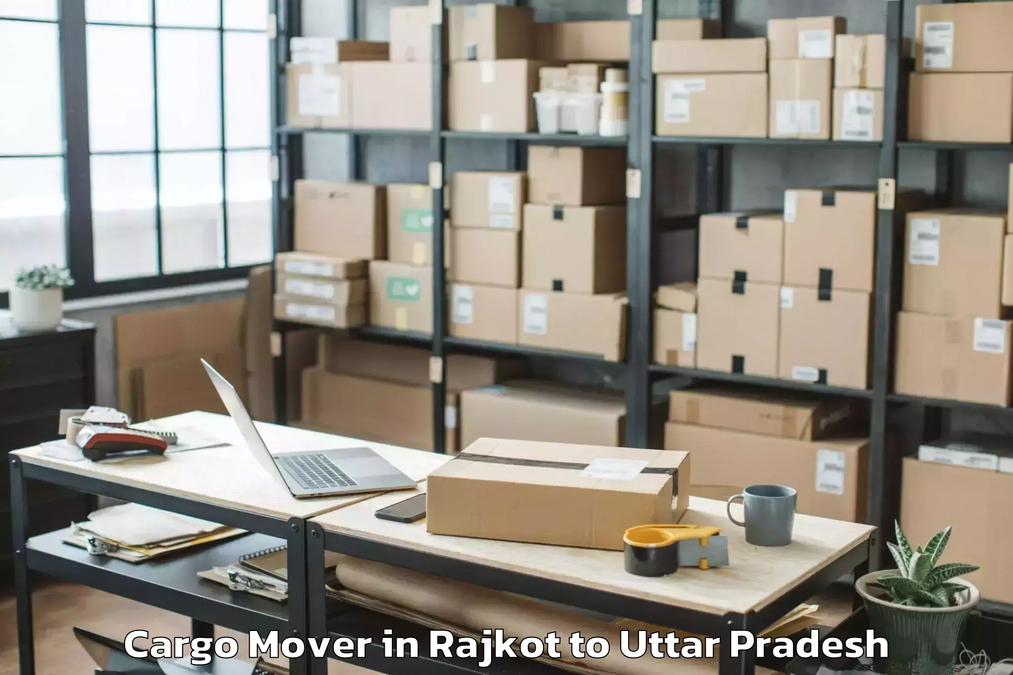 Book Rajkot to Jansath Cargo Mover Online